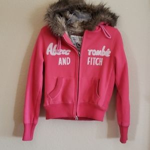 Faux fur lined Abercrombie hooded jacket.